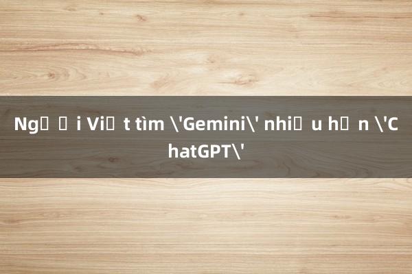 Người Việt tìm 'Gemini' nhiều hơn 'ChatGPT'