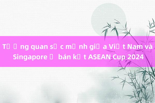 Tương quan sức mạnh giữa Việt Nam và Singapore ở bán kết ASEAN Cup 2024